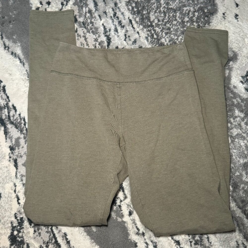Aerie Light Army Green Cotton Medium Long Leggings - Picture 3 of 10